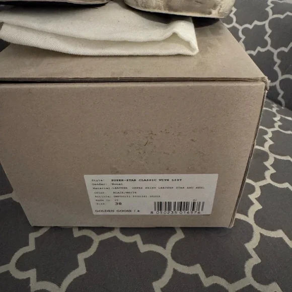 Golden Goose Black Leather Star Accent Superstar Sneakers